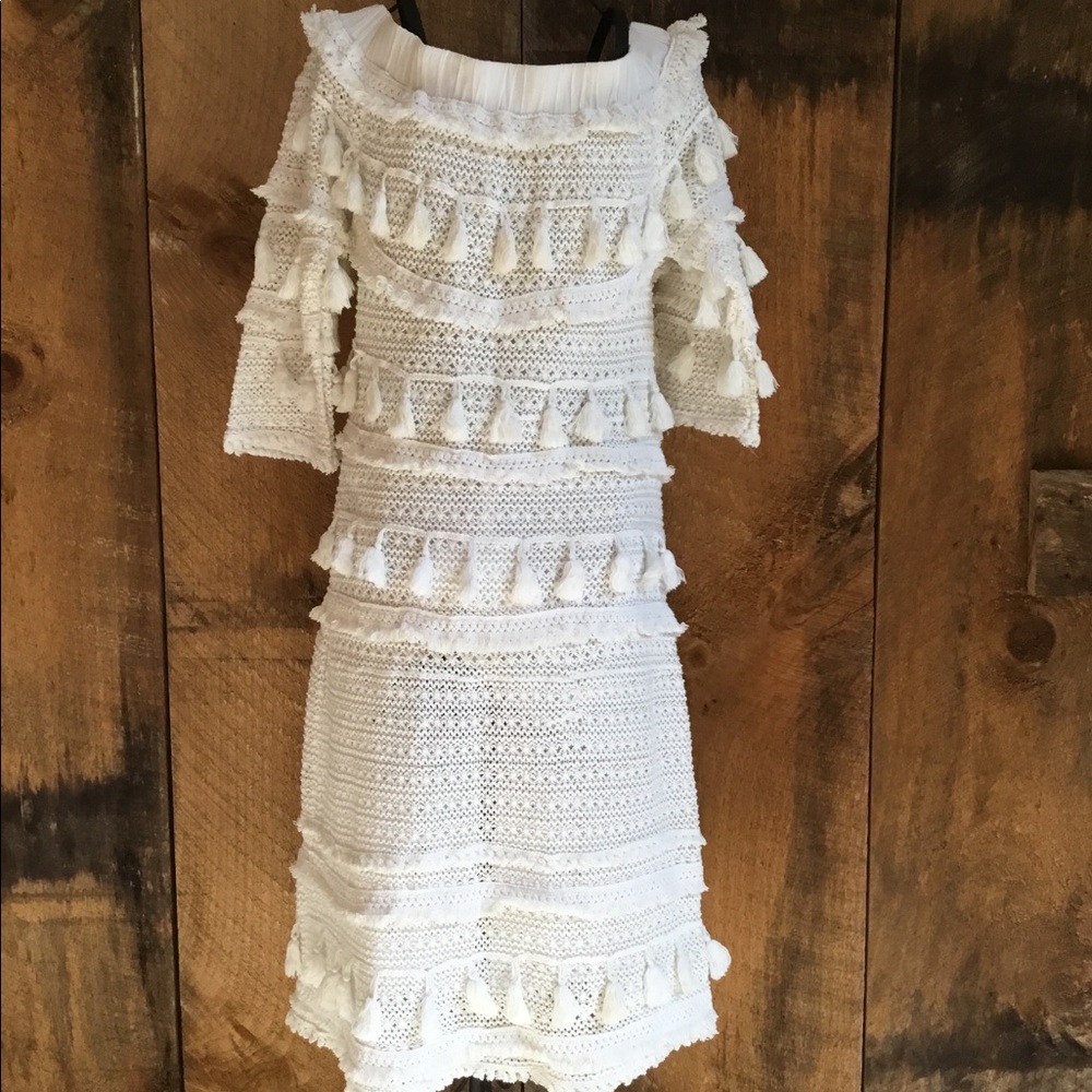 Rubyyaya Fringe Crochet Dress NWT